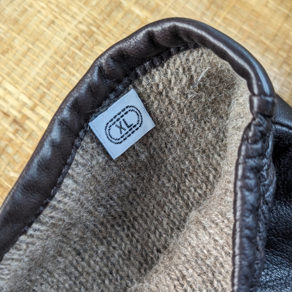 Cashmere Lined Leather Gloves Brown XL - Picture 6 of 8